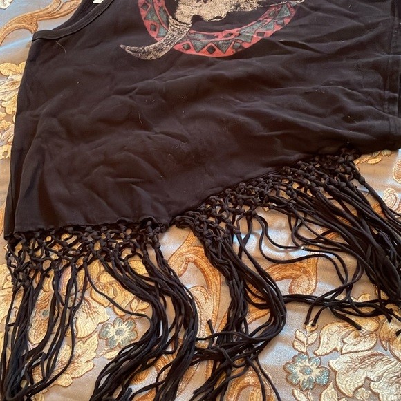 Ralph Lauren Skull Fringe Poncho - Picture 2 of 5